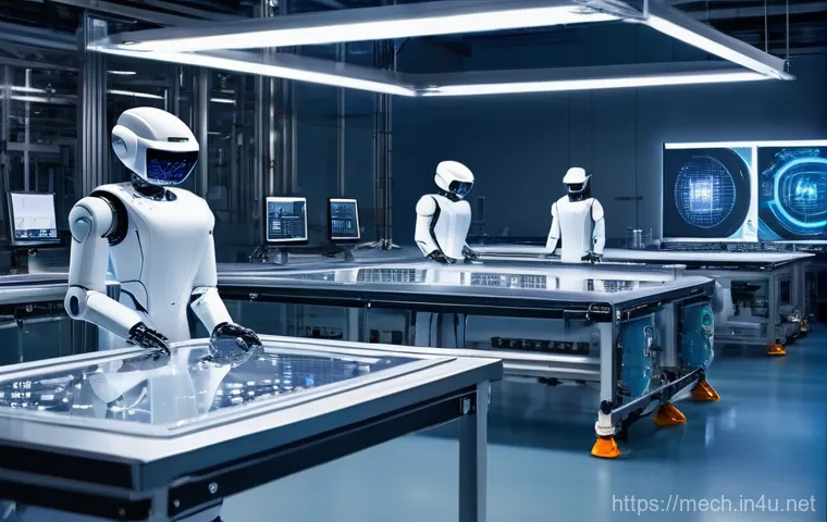 기계공학 산업용로봇 - **Prompt 1: Physical AI in a Modern Smart Factory**
    A vibrant, high-tech smart factory interior ...